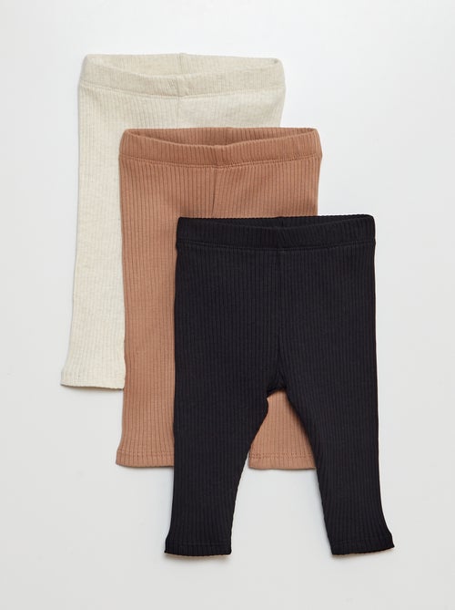 3-Pack Ribbed Leggings - Kiabi