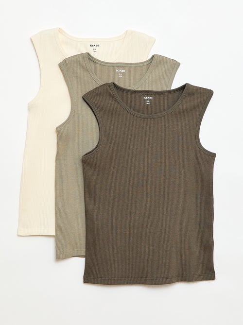 3-Pack Ribbed Tank Tops - Kiabi