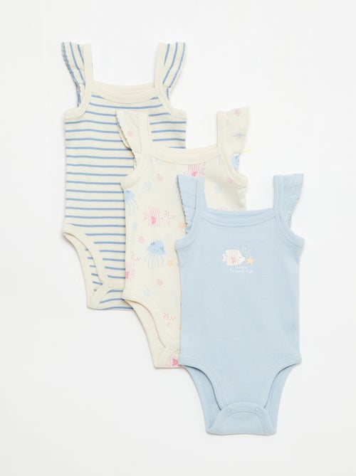 3-Pack Sleeveless Bodysuits - Kiabi