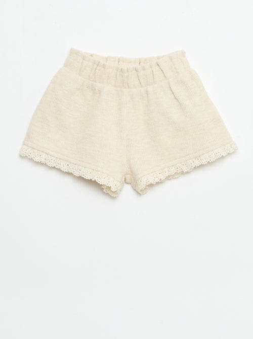 3-piece ribbed knit set - shorts + T-shirt + bucket hat - Kiabi