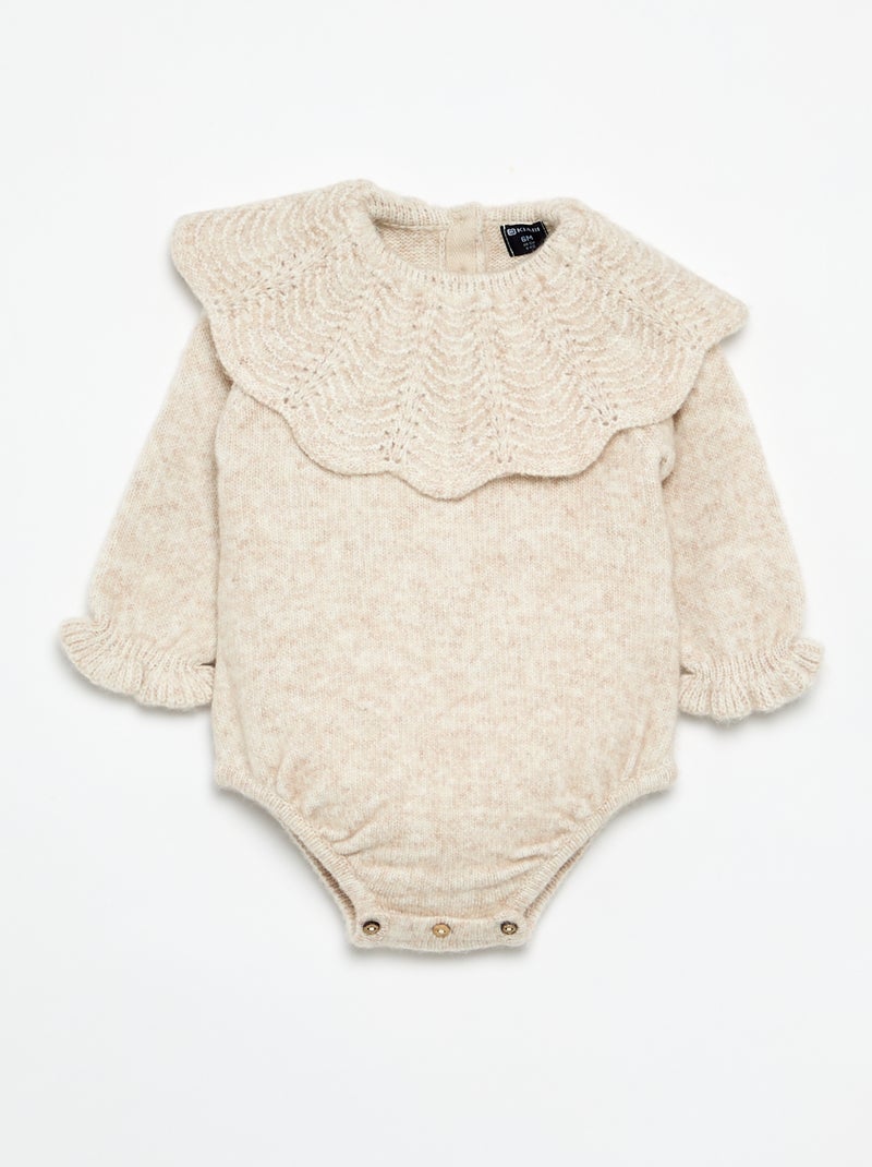 3-piece set - romper + tights + booties Beige - Kiabi
