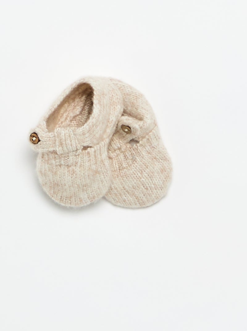 3-teiliges Set – Strampler + Strumpfhosen + Finkli Beige - Kiabi