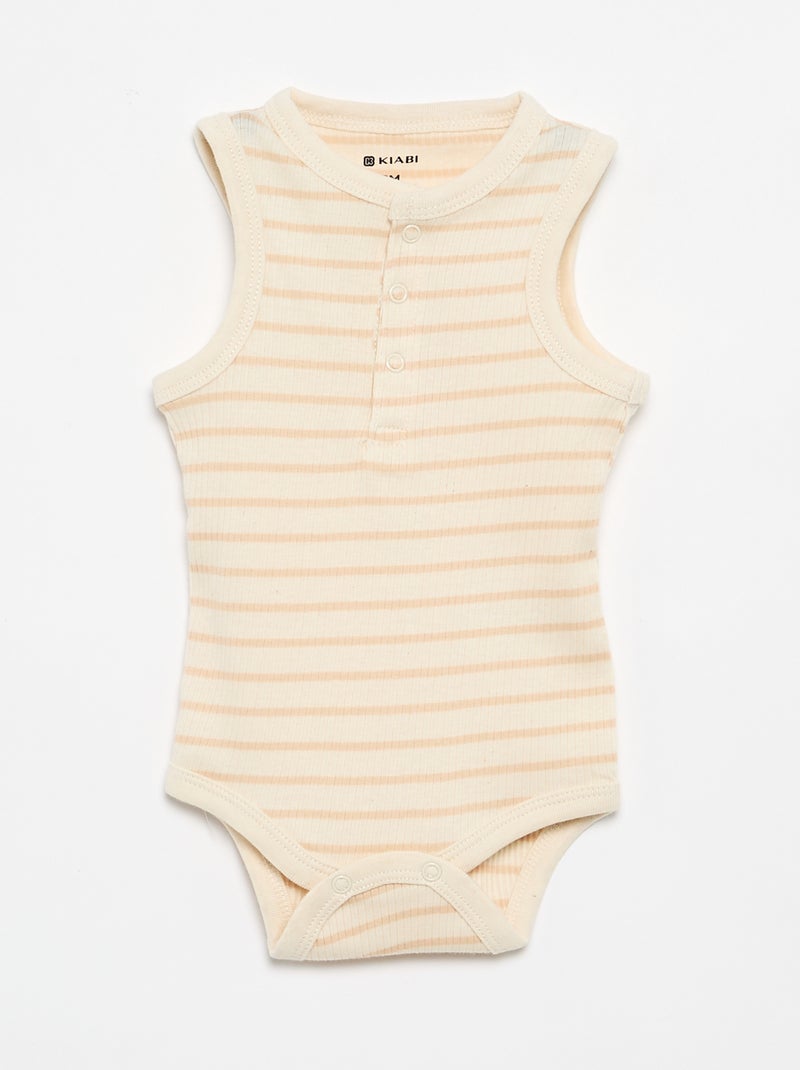 3er-Pack ärmellose Bodys Beige - Kiabi