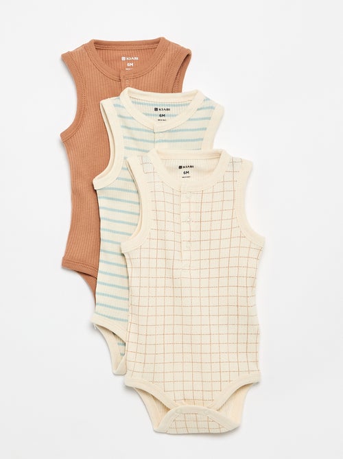 3er-Pack ärmellose Bodys - Kiabi