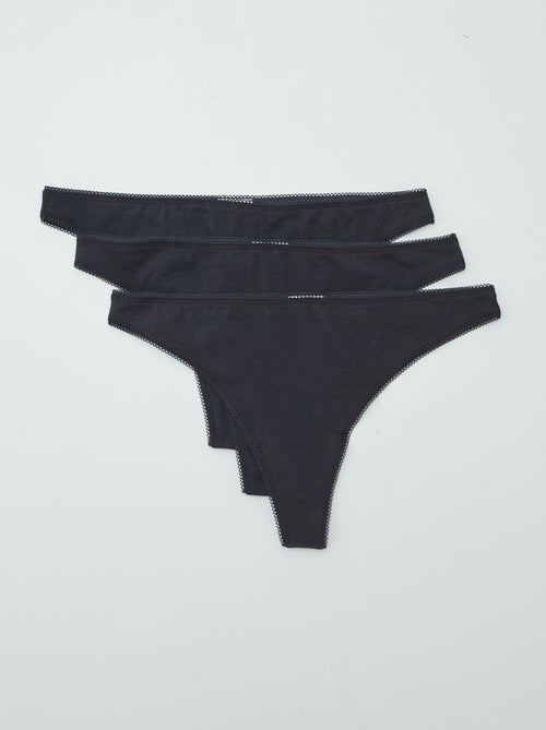 3er-Pack Baumwoll-Tangas - Kiabi