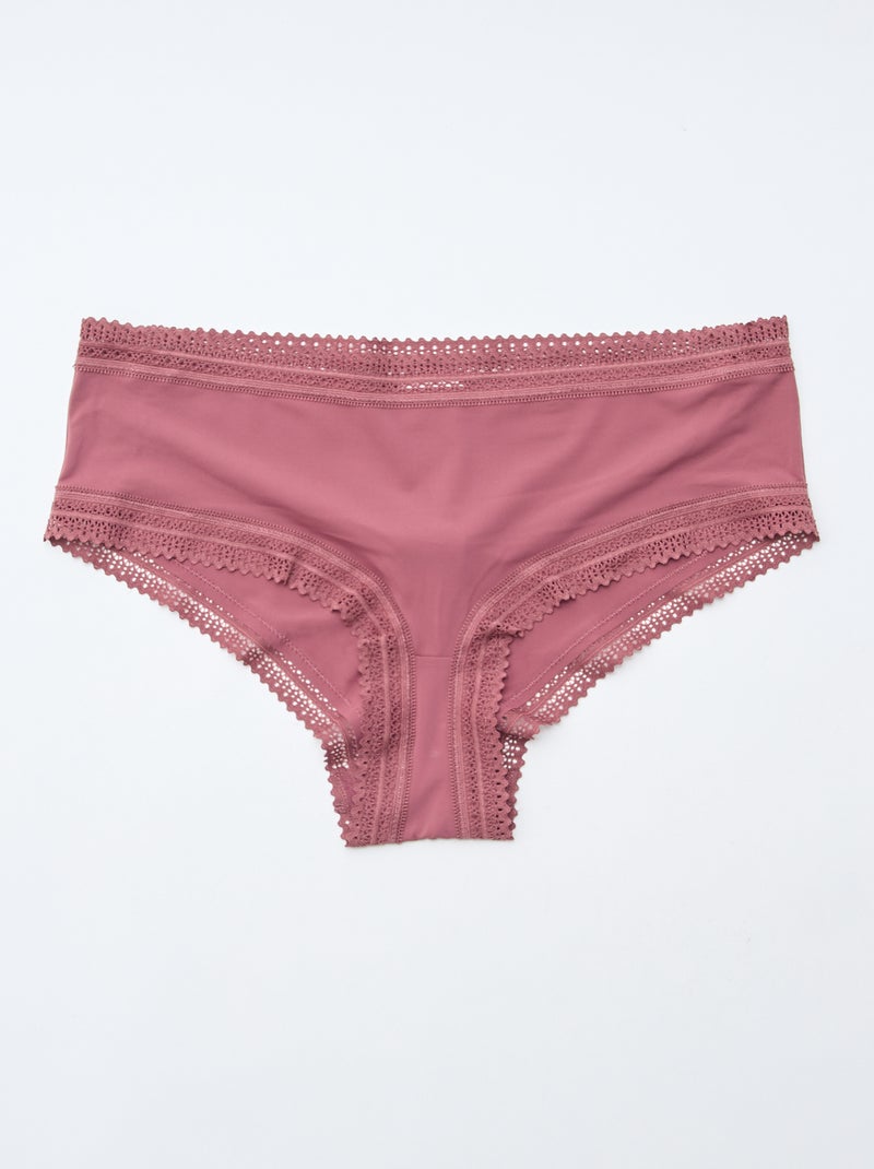 3er-Pack bedruckte Mikrofaser-Shortys Grün/weiß/rosa - Kiabi