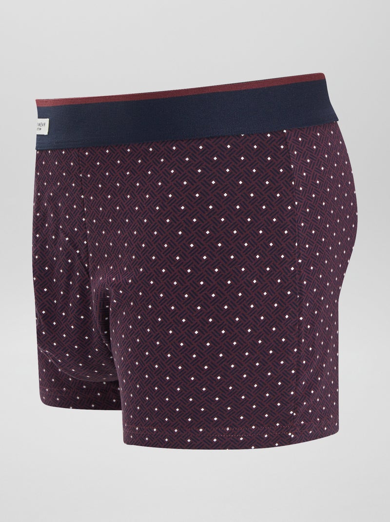 3er-Pack Boxershorts Bordeaux - Kiabi