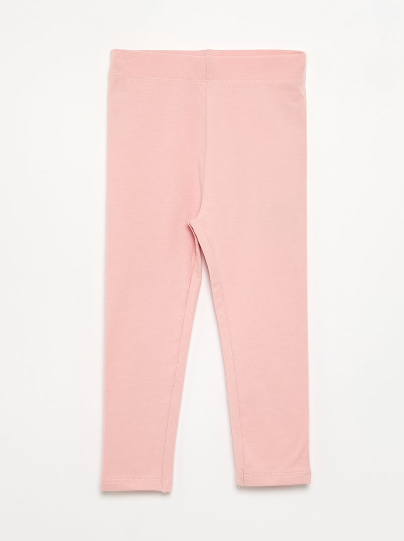 3er-Pack einfarbige Jersey-Leggings Rosa - Kiabi