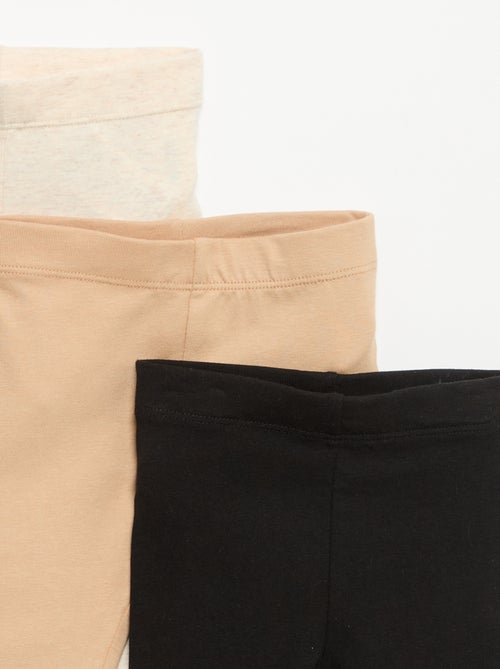 3er-Pack einfarbige Jersey-Leggings - Kiabi