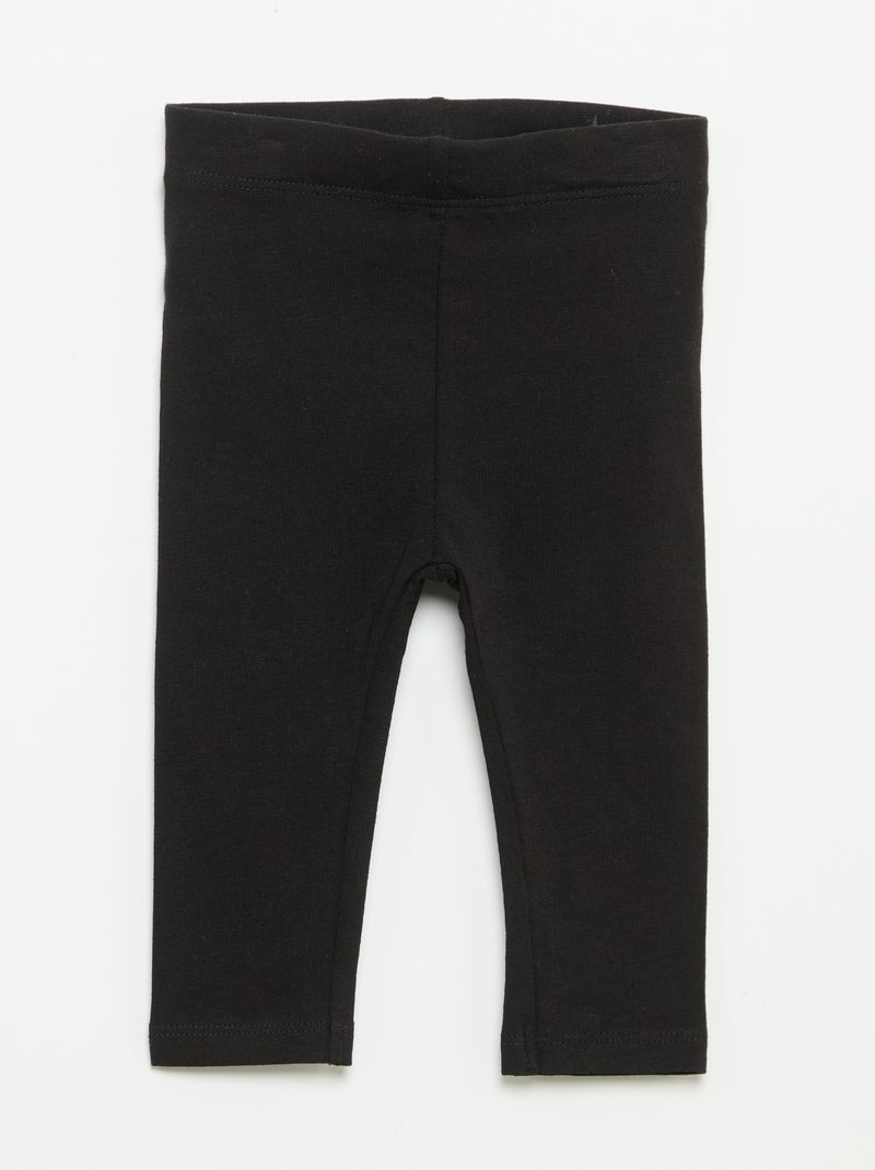 3er-Pack einfarbige Jersey-Leggings Schwarz - Kiabi