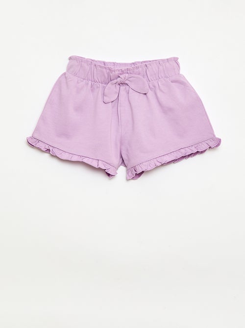 3er-Pack einfarbige Shorts mit Rüschen - Kiabi