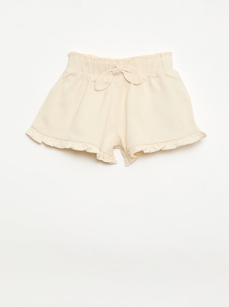 3er-Pack einfarbige Shorts mit Rüschen Orange - Kiabi