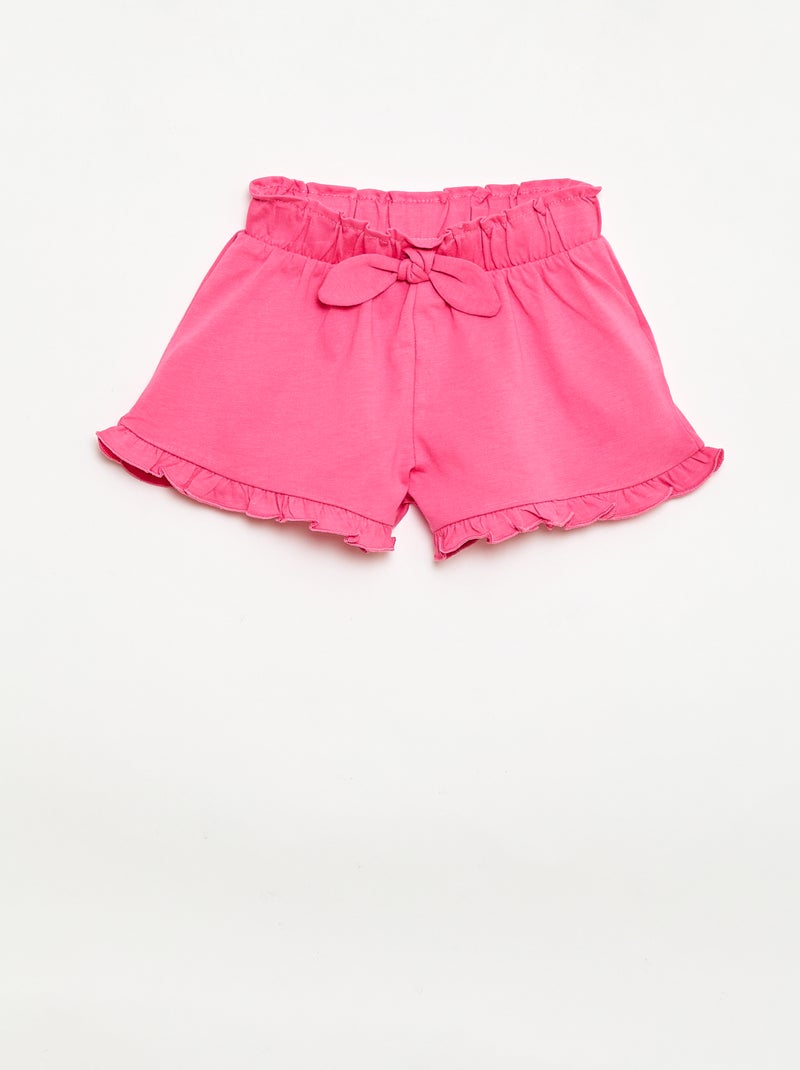 3er-Pack einfarbige Shorts mit Rüschen Orange - Kiabi