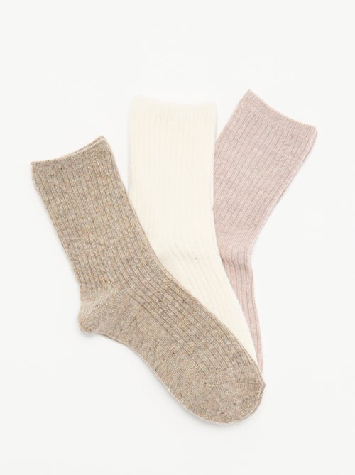 3er-Pack einfarbige Socken - Kiabi