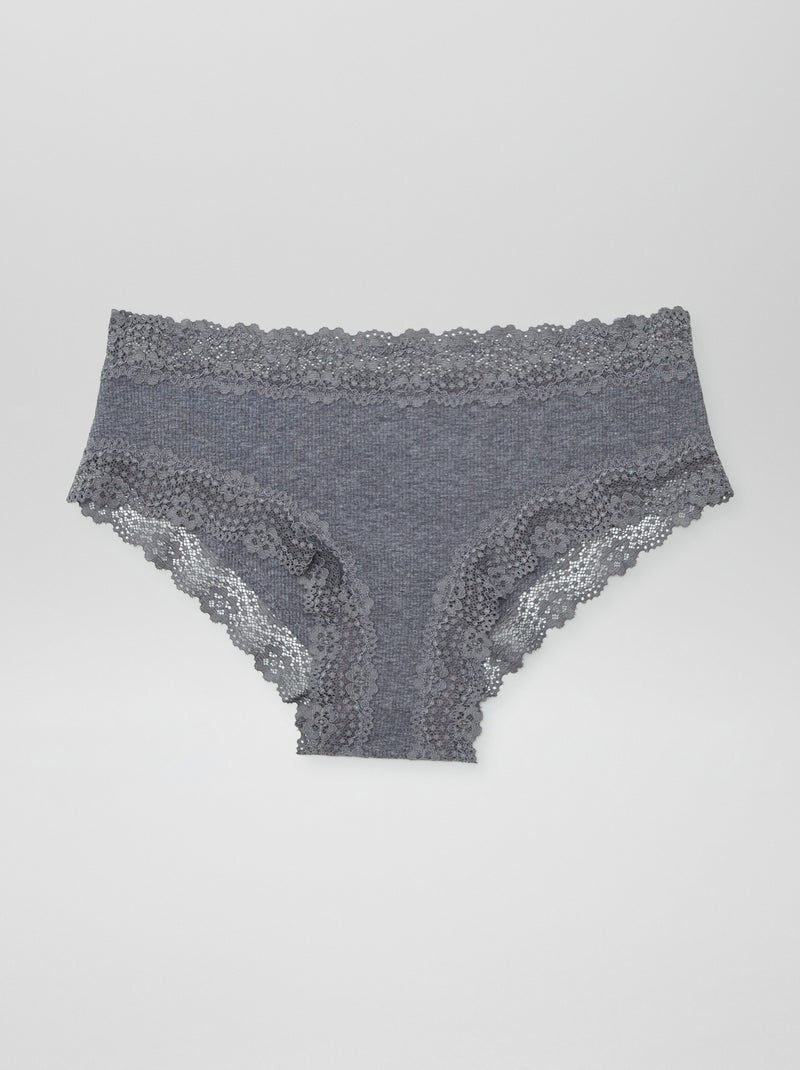 3er-Pack Feinripp-Shortys GRAU - Kiabi