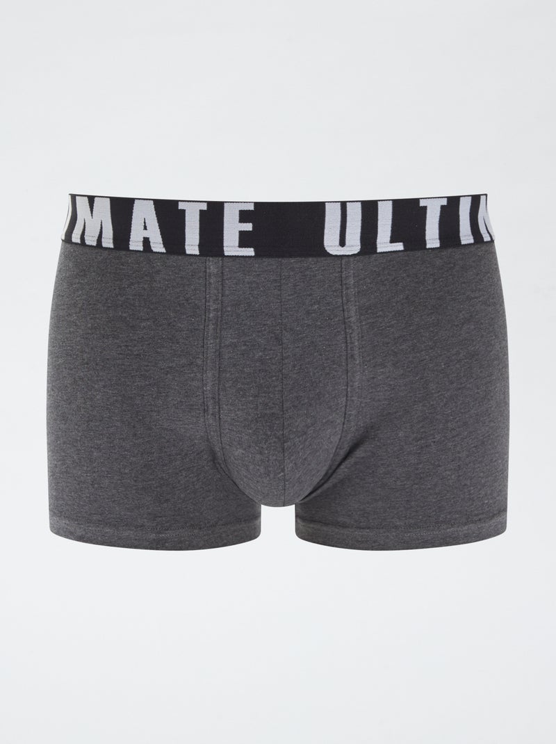3er-Pack gemusterte Boxershorts Grau/Schwarz - Kiabi