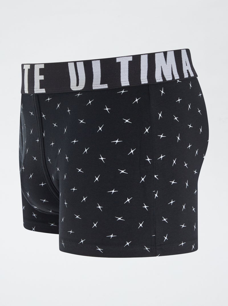 3er-Pack gemusterte Boxershorts Grau/Schwarz - Kiabi