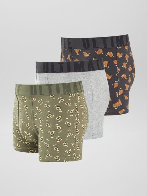 3er-Pack gemusterte Boxershorts - Kiabi