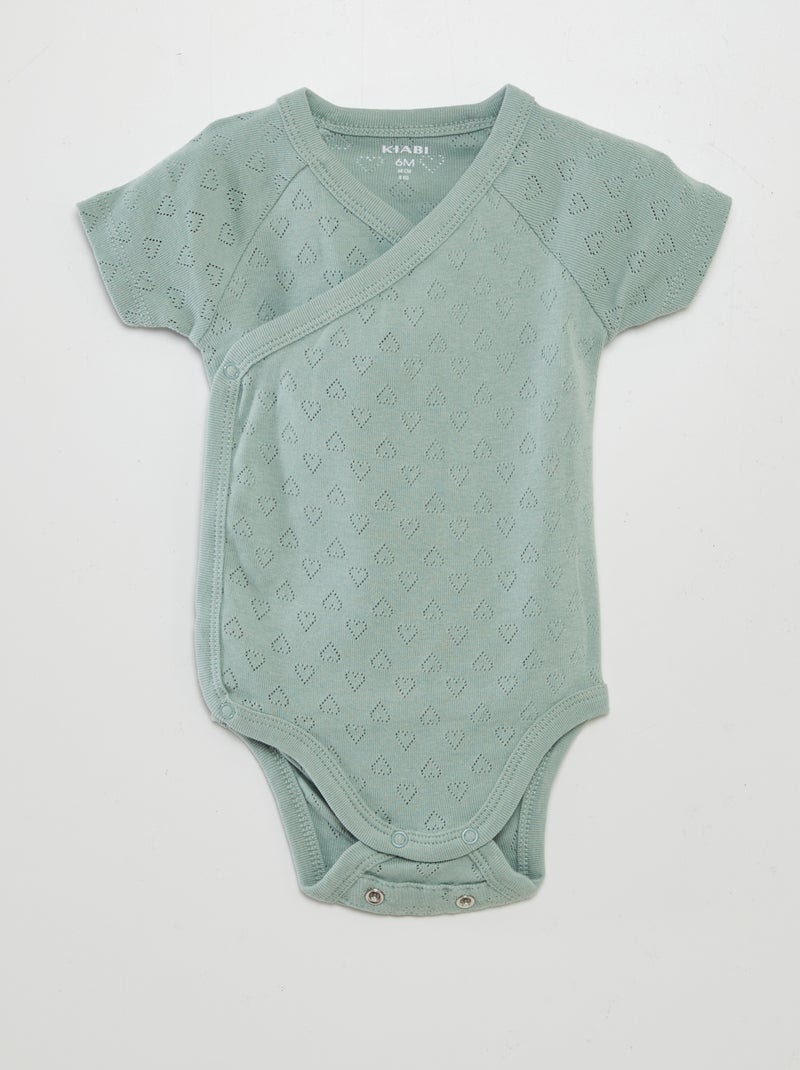 3er-Pack gerippte Bodys Rosa - Kiabi
