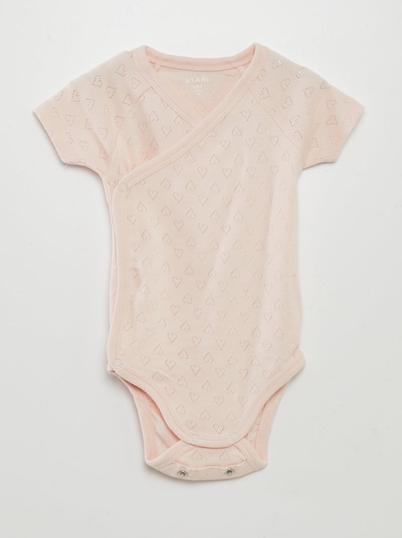 3er-Pack gerippte Bodys Rosa - Kiabi