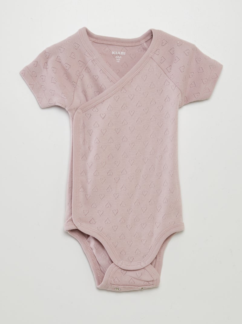 3er-Pack gerippte Bodys Rosa - Kiabi