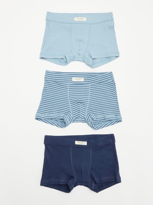 3er-Pack gerippte Boxershorts - Kiabi
