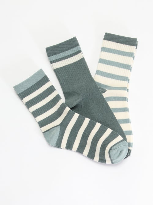 3er-Pack gestreifte Socken - Kiabi