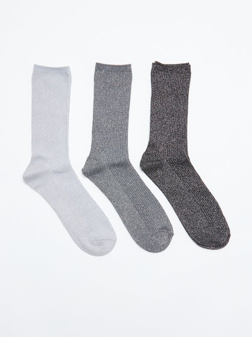 3er-Pack Glitzersocken - Kiabi