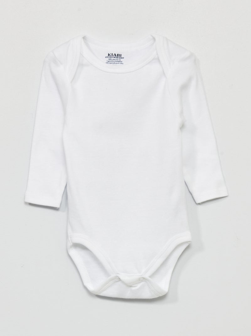 3er-Pack Jersey-Bodys Weiß - Kiabi