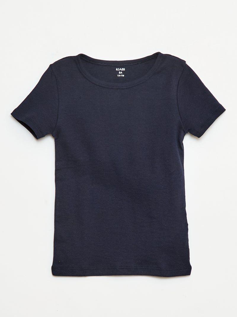 3er-Pack Kurzarm-T-Shirts Blau - Kiabi