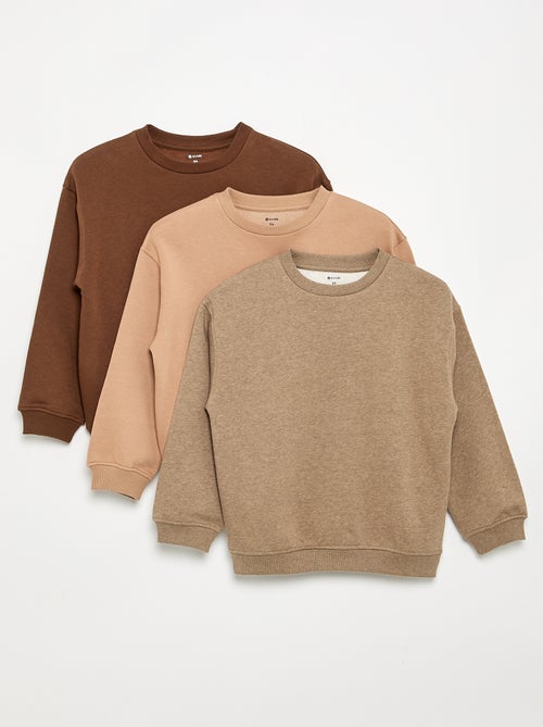 3er-Pack Langarm-Fleece-Sweatshirts - Kiabi