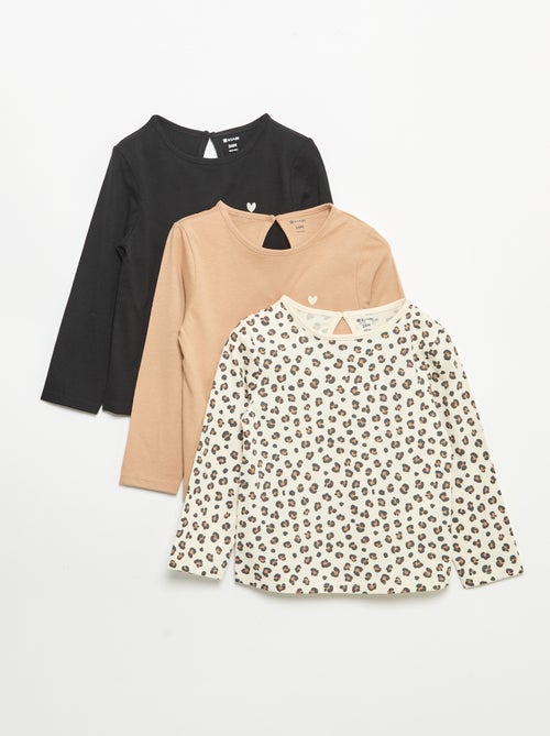 3er-Pack Langarm-T-Shirts - Kiabi