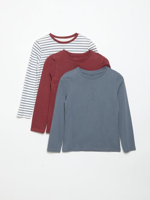3er-Pack Langarm-T-Shirts - Kiabi