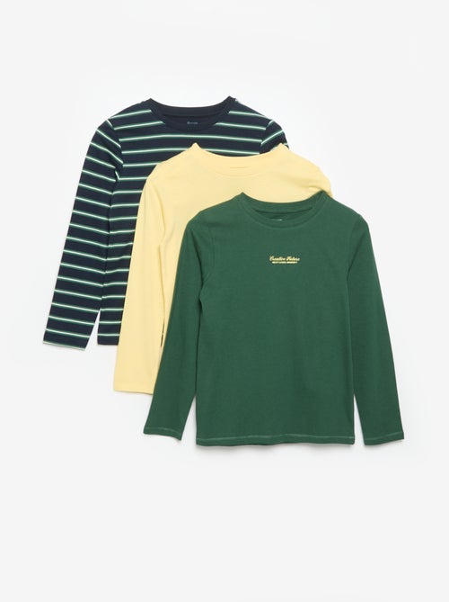 3er-Pack Langarm-T-Shirts - Kiabi