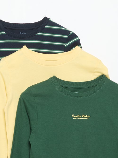 3er-Pack Langarm-T-Shirts - Kiabi