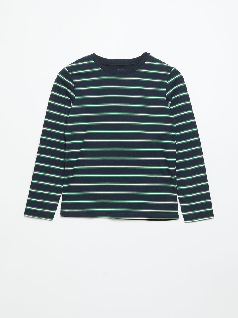 3er-Pack Langarm-T-Shirts Vert - Kiabi