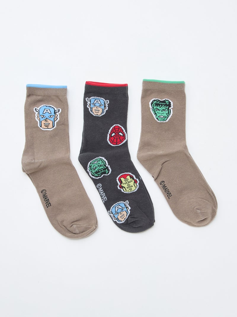 3er-Pack 'Marvel' Socken Braun - Kiabi