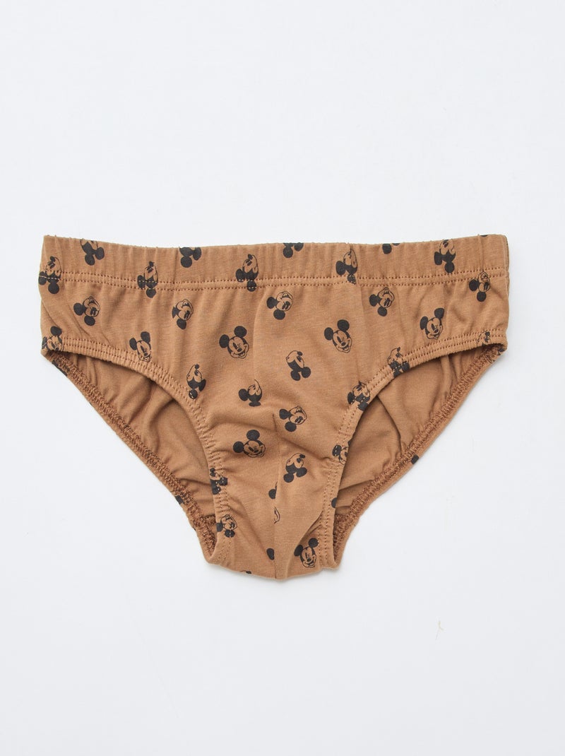 3er-Pack \'Mickey\'-Slips aus Baumwolle Braun - Kiabi