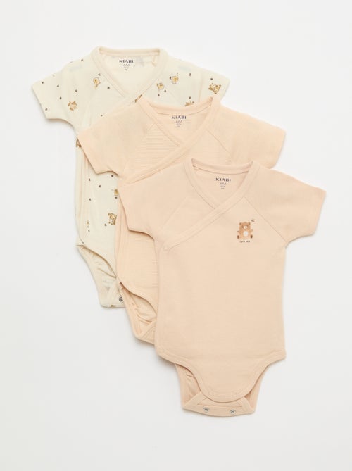 3er-Pack mitwachsende Kurzarm-Bodys - Kiabi