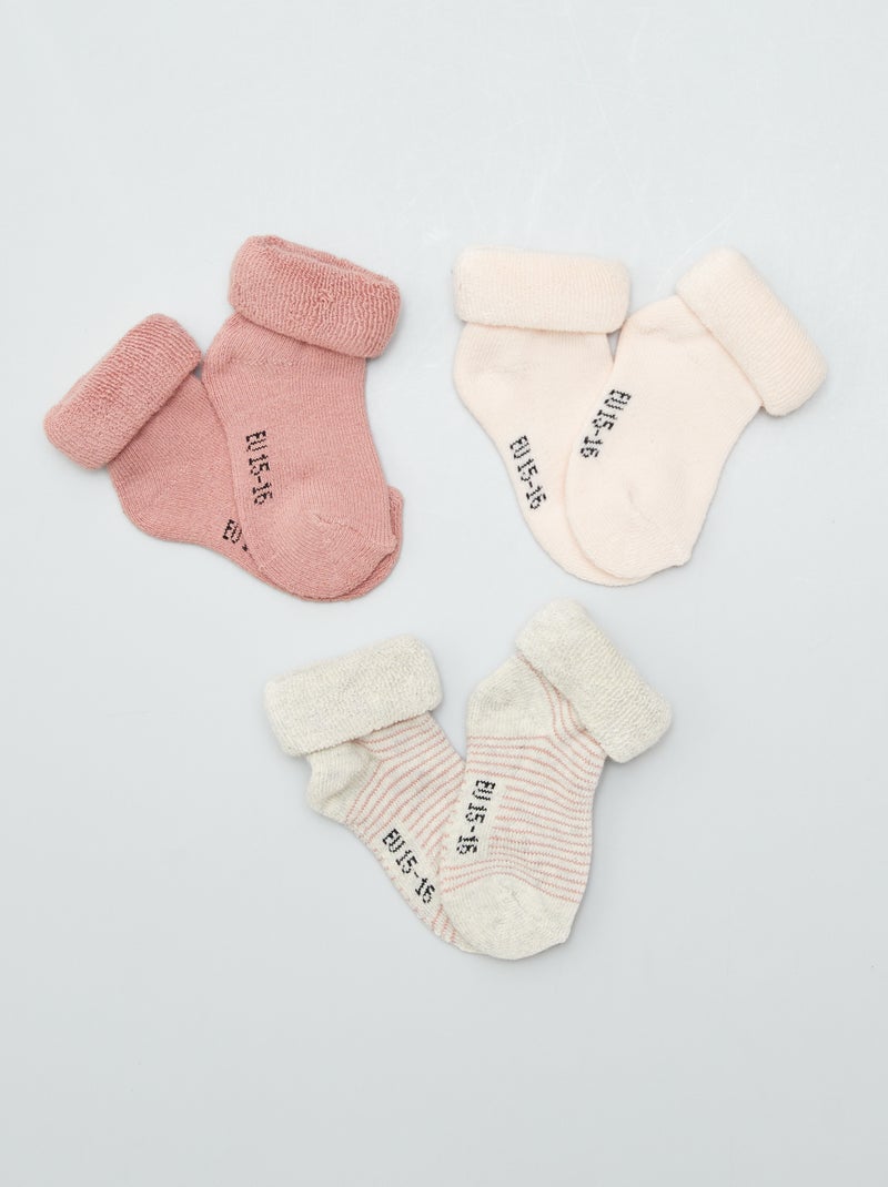 3er-Pack Neugeborenen-Socken Rosa - Kiabi
