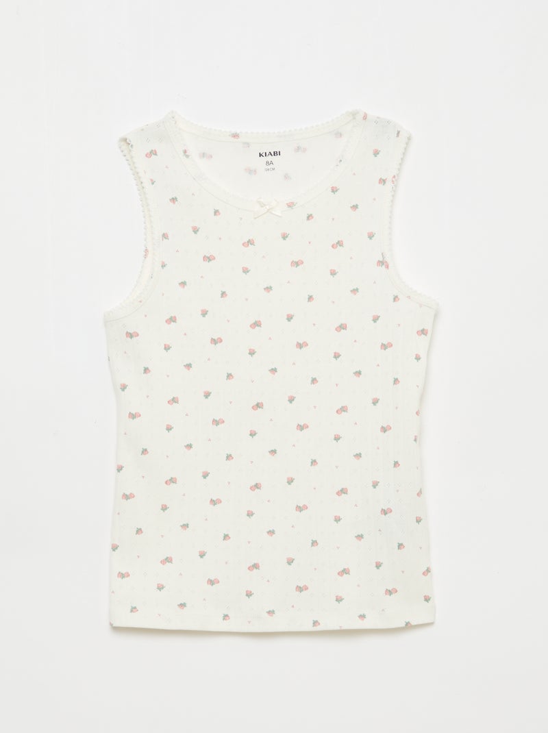 3er-Pack Pointelle-Strick-Tanktops Weiß - Kiabi