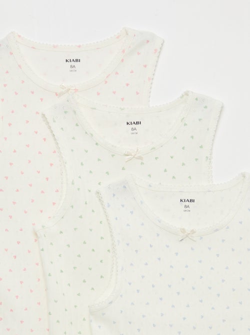 3er-Pack Pointelle-Strick-Tanktops - Kiabi