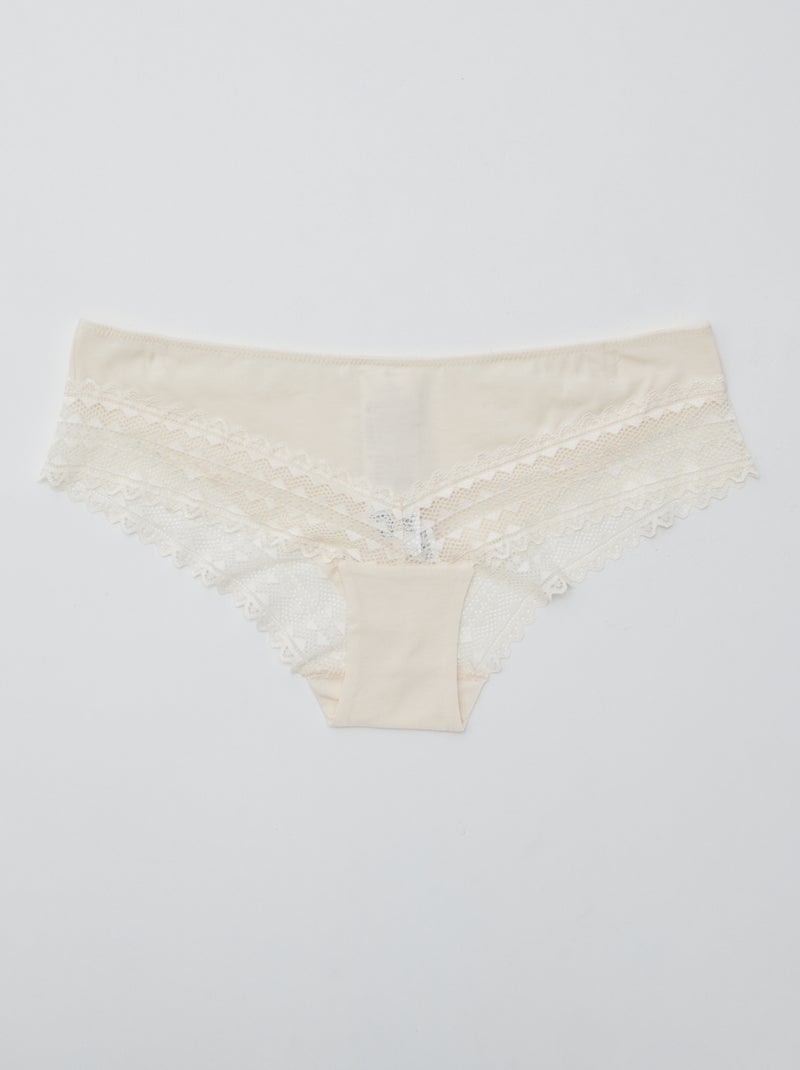 3er-Pack Shortys mit Spitze ROSA - Kiabi