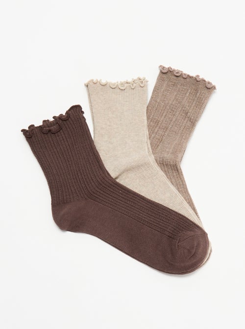 3er-Pack Socken im Pointelle-Strick - Kiabi