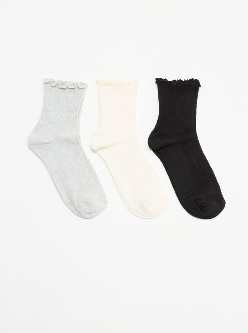 3er-Pack Socken im Pointelle-Strick - Kiabi