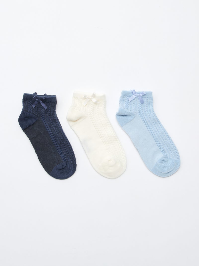 3er-Pack Söckli mit Rüschen Blau - Kiabi