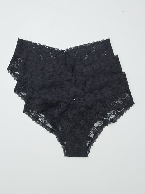 3er-Pack Spitzen-Shortys - Kiabi