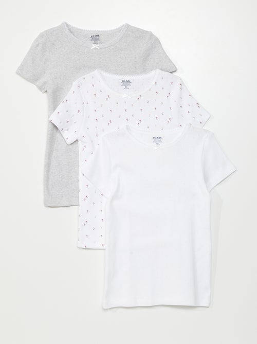 3er-Pack T-Shirts aus Pointelle-Strick - Kiabi