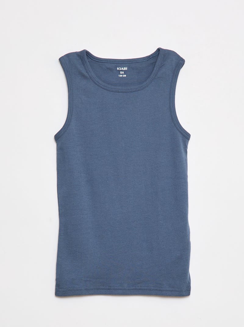 3er-Pack Tanktops Blau - Kiabi
