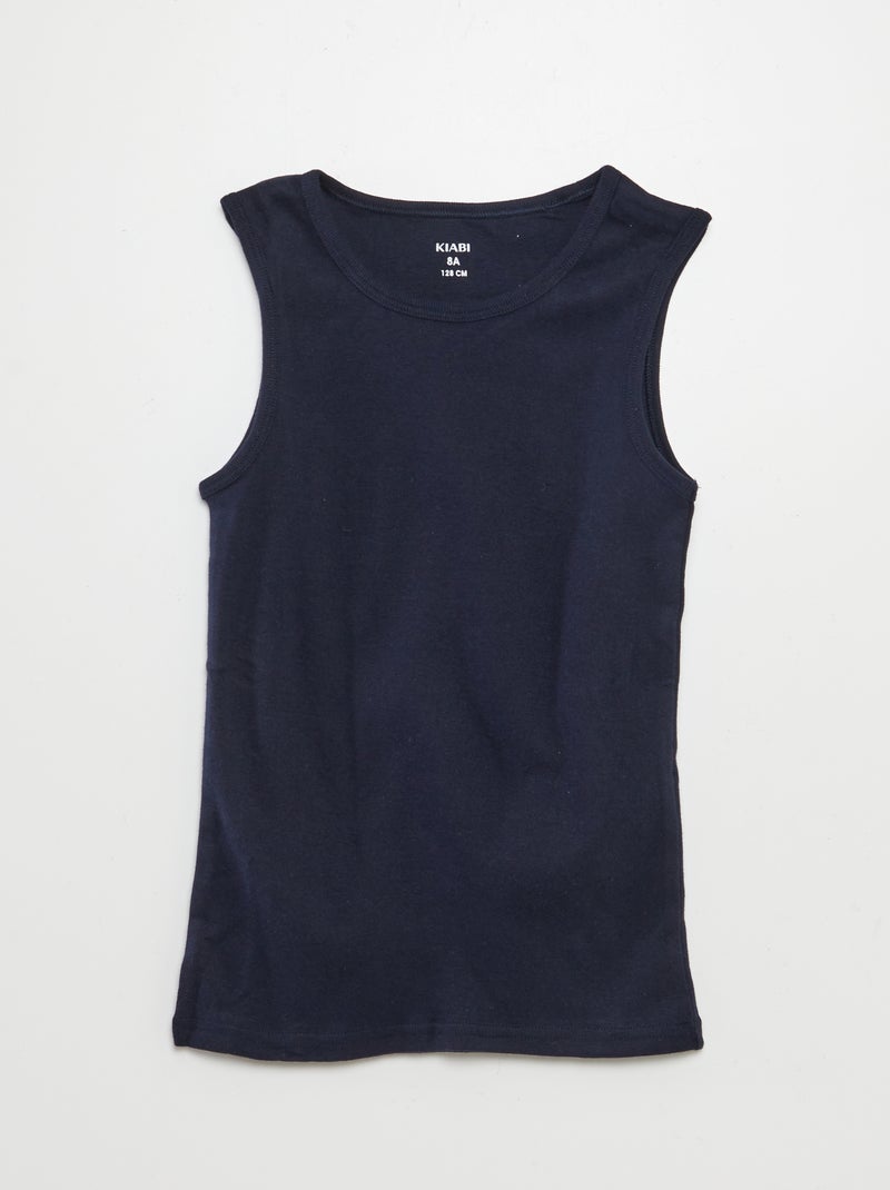 3er-Pack Tanktops Marineblau - Kiabi